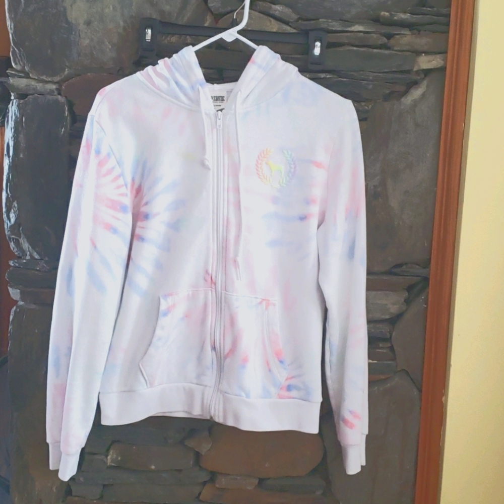 Zip up hooded sweat shirt